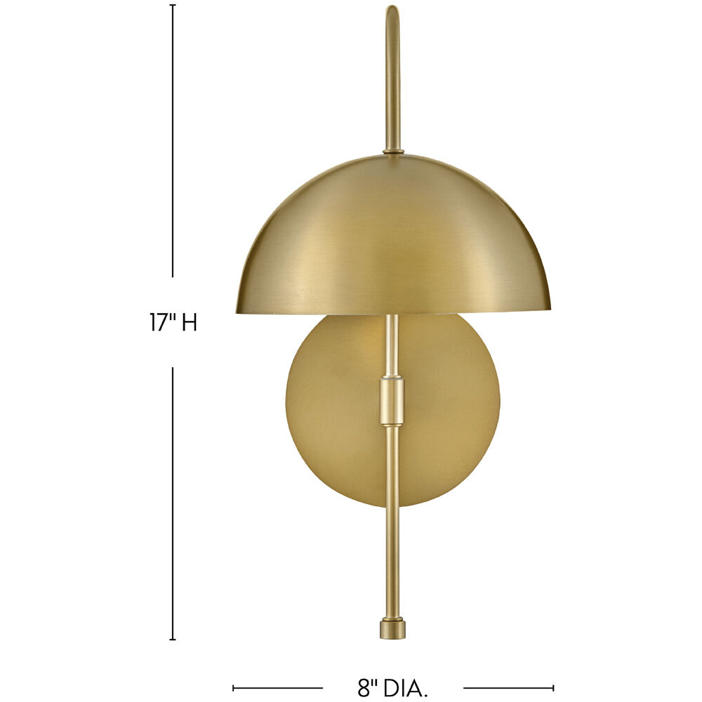 Lou LED 8 inch Lacquered Brass Sconce Wall Light