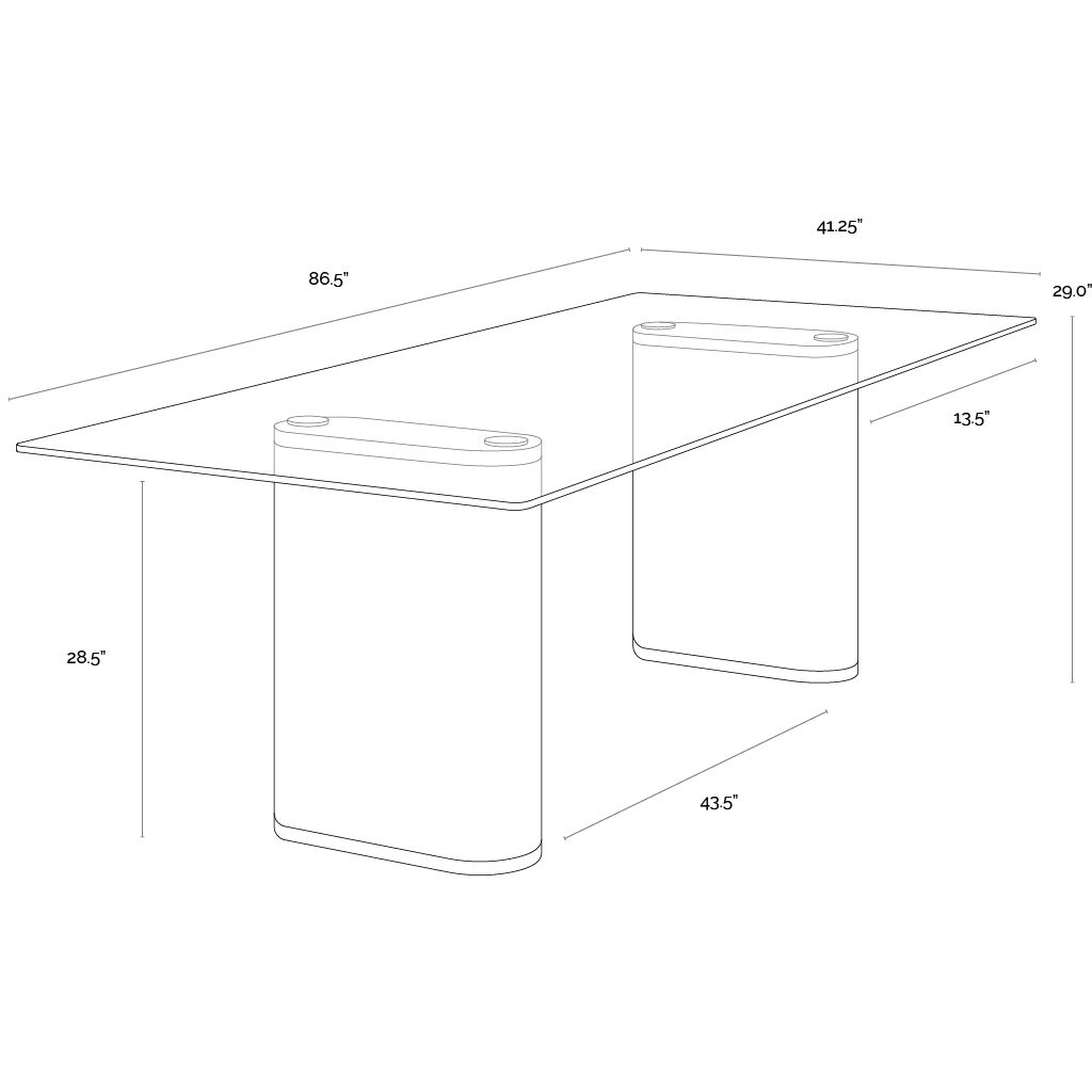 Aemond 86.5 X 41.25 inch Clear / White Outdoor Dining Table