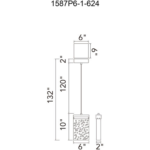 Lava LED 6 inch Brass Mini Pendant Ceiling Light