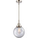 Beacon 1 Light 8 inch Polished Nickel Mini Pendant Ceiling Light in Clear Glass