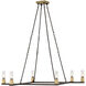 Ray Booth Beza LED 42 inch Warm Iron and Antique Brass Chandelier Ceiling Light, Extra Large