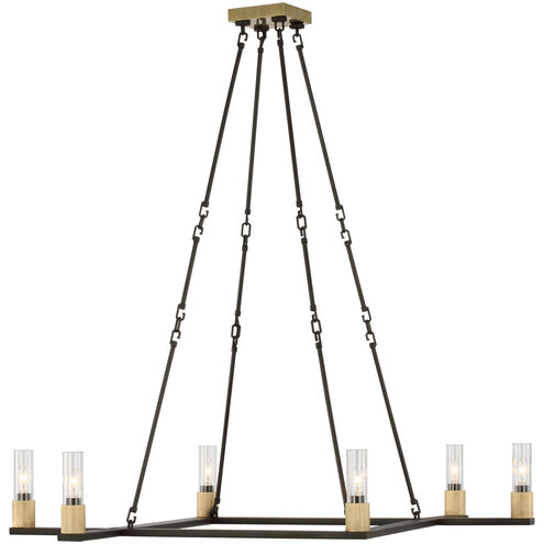 Ray Booth Beza LED 42 inch Warm Iron and Antique Brass Chandelier Ceiling Light, Extra Large