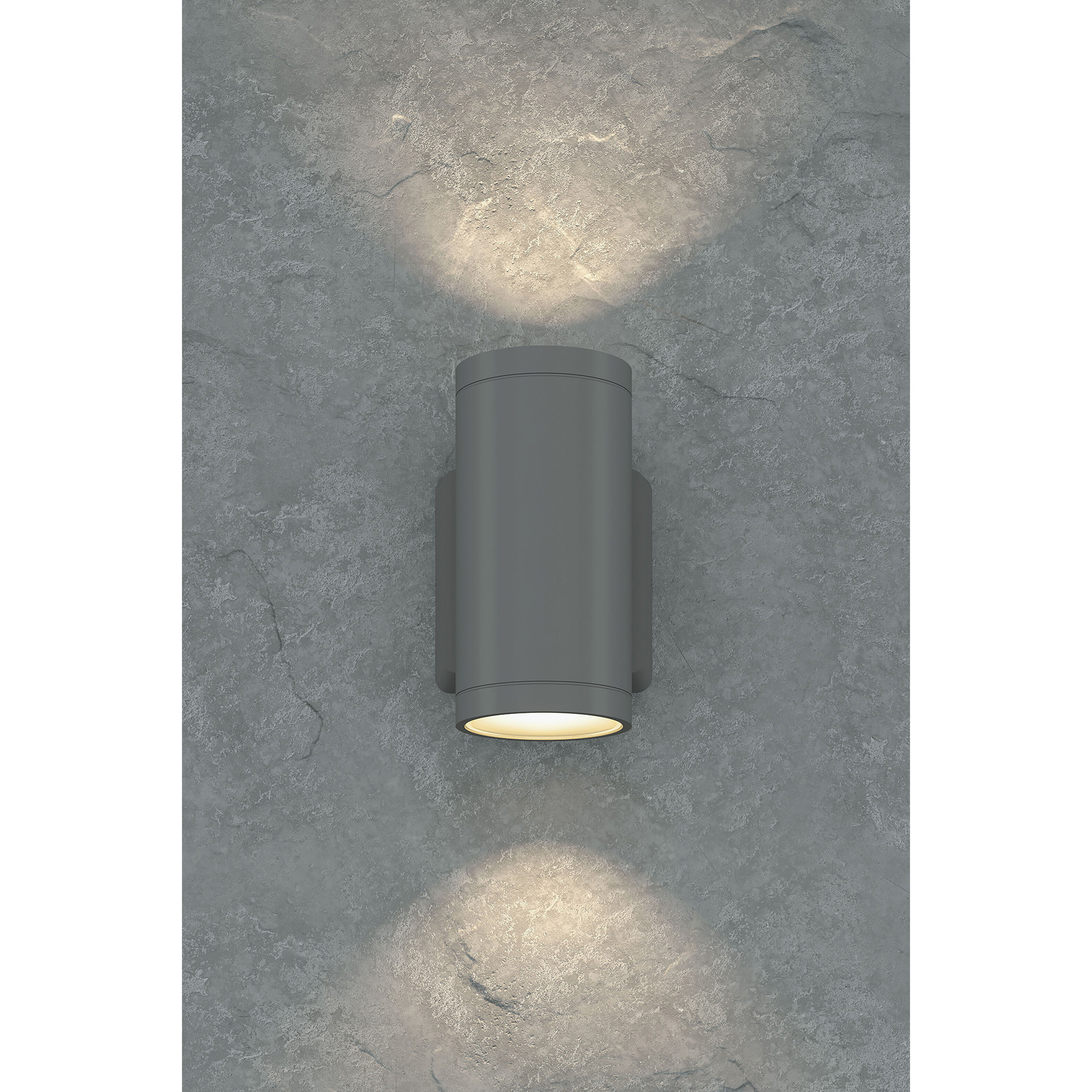 Outdoor Cylinder LED Wall Sconce Wall Light in Silver