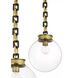 Marie Flanigan Bellamy LED 12 inch Soft Brass and Bronze Statement Chain Globe Chandelier Ceiling Light in Clear Glass