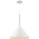 Lily 1 Light 15.75 inch Matte White and Satin Nickel Pendant Ceiling Light