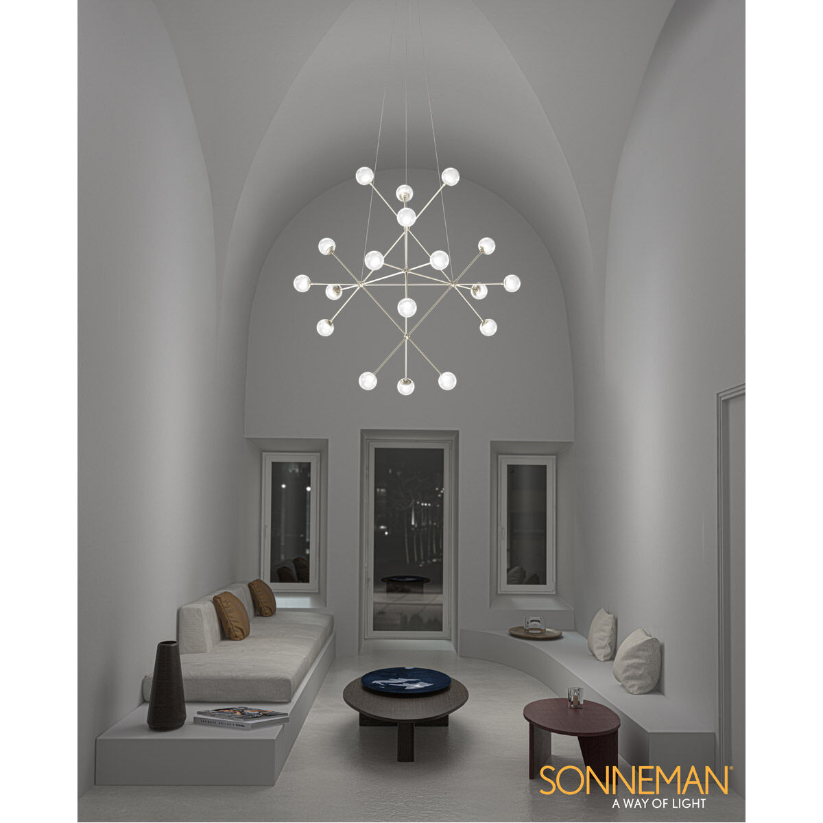 Proton LED 40 inch Satin Nickel Pendant Ceiling Light