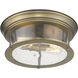 Sonna 2 Light 13.5 inch Heritage Brass Flush Mount Ceiling Light