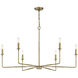Salerno 6 Light 42 inch Warm Brass Chandelier Ceiling Light, Essentials
