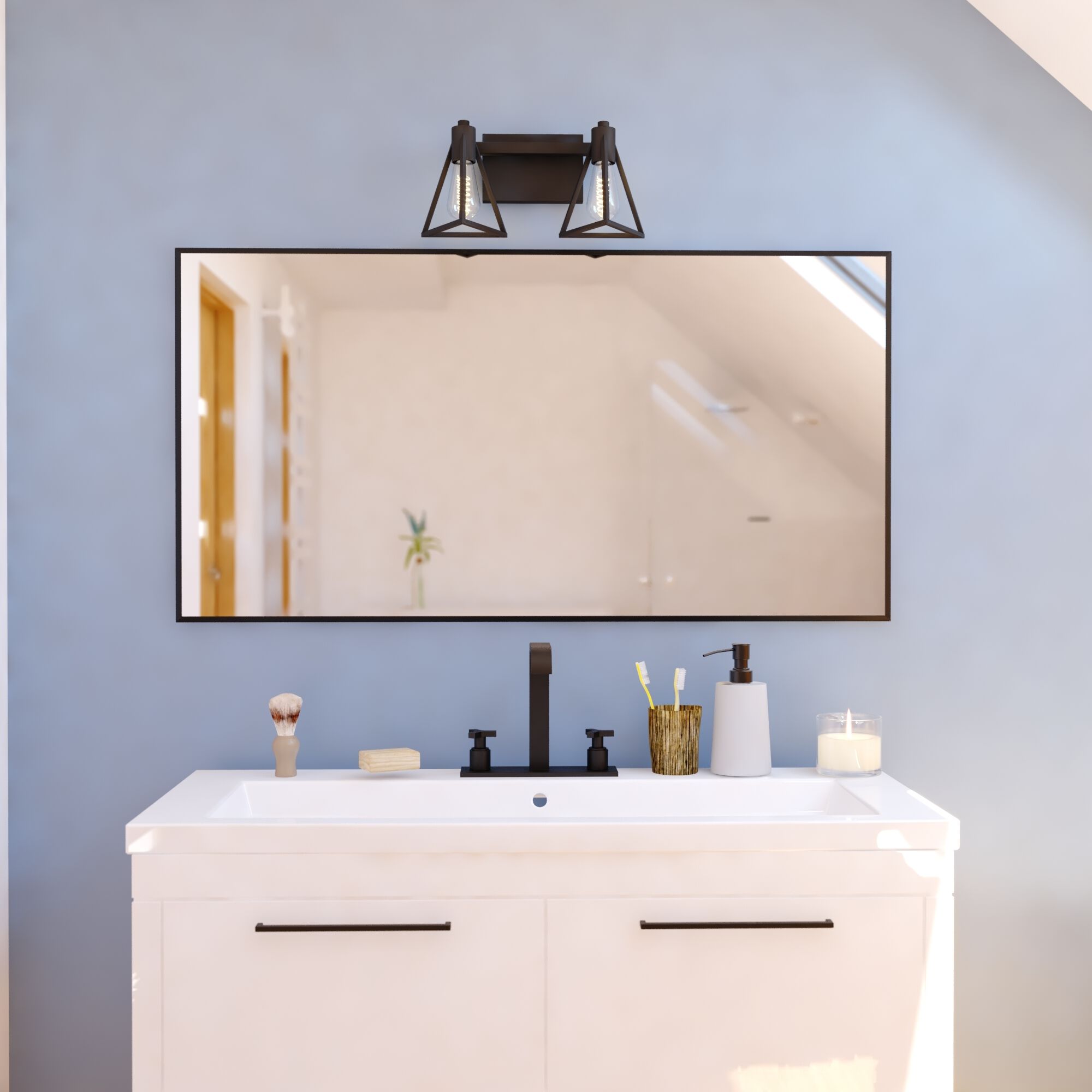 Ravenna LED 15.75 inch Matte Black Bathroom Light Wall Light in 2