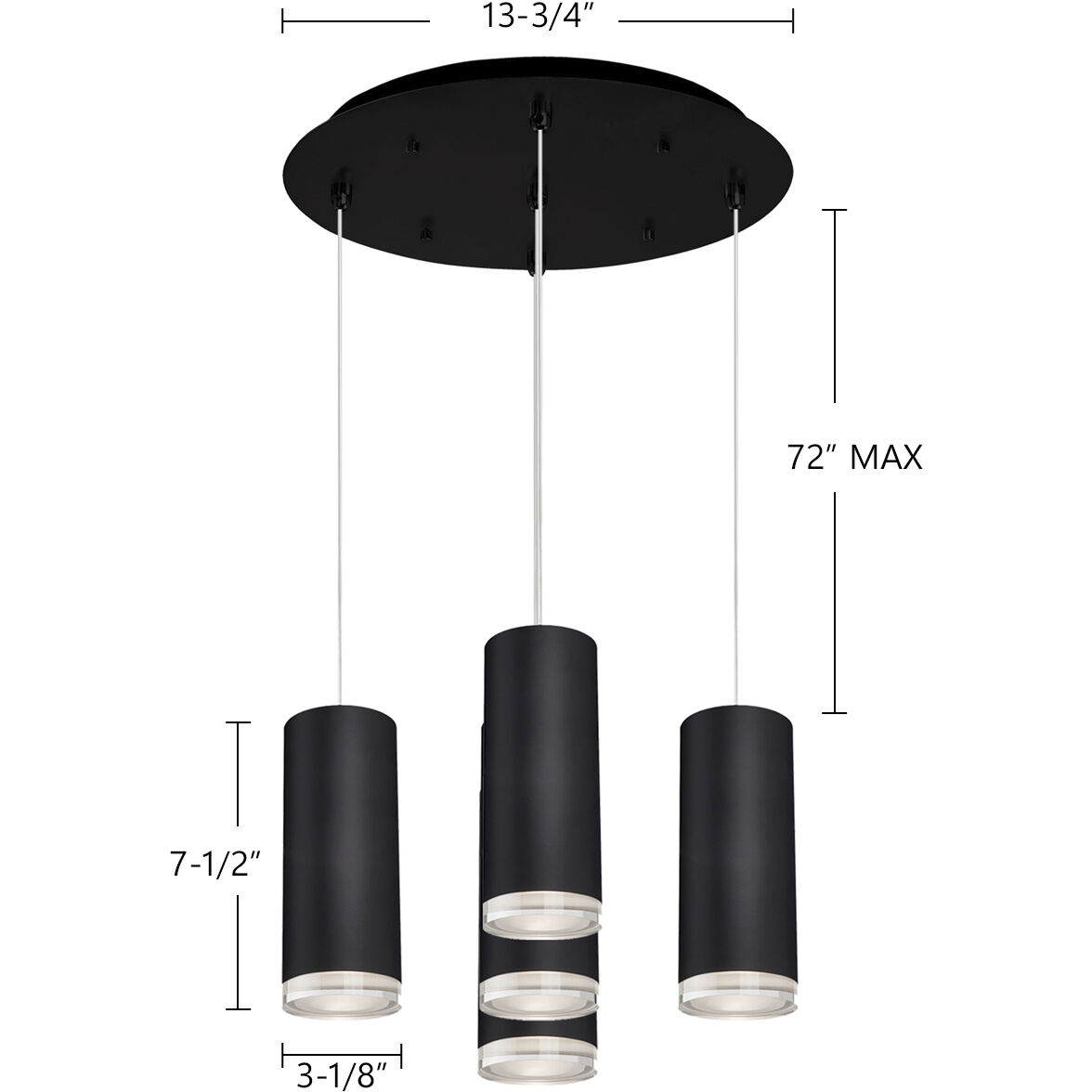 Cameo Multi Pendant Ceiling Light in Brushed Nickel