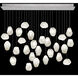 Natural Inspirations 28 Light 54 inch Silver Pendant Ceiling Light in Clear Quartz Studio Glass 3