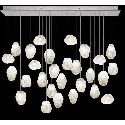 Natural Inspirations 28 Light 54 inch Silver Pendant Ceiling Light in Clear Quartz Studio Glass 3