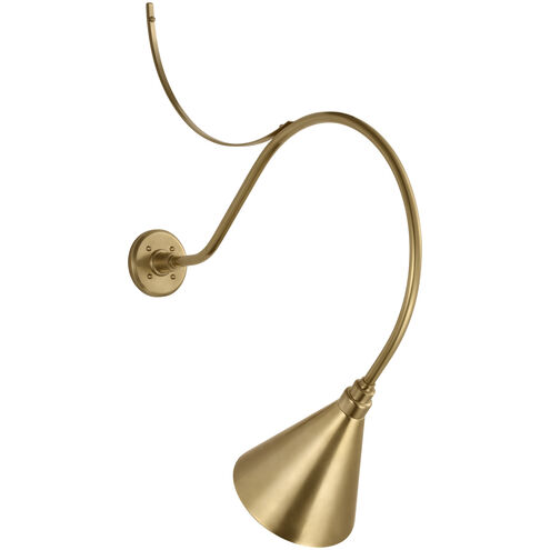 Thomas O'Brien Academy Barn Light LED 37 inch Hand-Rubbed Antique Brass Anchored Larrabee Barn Light in 9" Hand-Rubbed Antique Brass Conical Savannah Shade