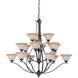 Prestige 15 Light 48 inch Sable Bronze with Beige Chandelier Ceiling Light