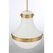 Purelight 1 Light 16.25 inch Legacy Brass and Off White Cream Pendant Ceiling Light