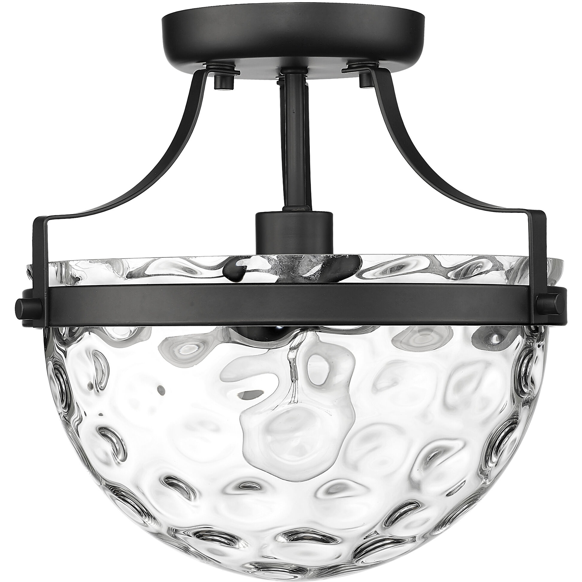 Quinn 1 Light 11 inch Matte Black Semi-Flush Ceiling Light
