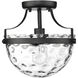 Quinn 1 Light 11 inch Matte Black Semi-Flush Ceiling Light