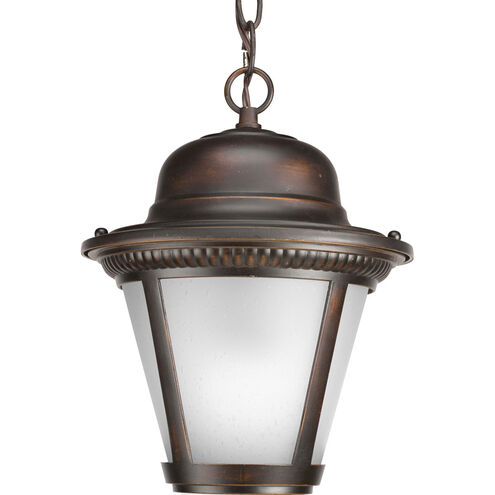 Westport LED 9 inch Antique Bronze Outdoor Hanging Lantern in Integrated LED, Etched Seeded
