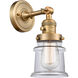 Franklin Restoration Small Canton LED 7 inch Brushed Brass Sconce Wall Light, Franklin Restoration