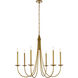 Cohen 6 Light 36 inch Brass Chandelier Ceiling Light