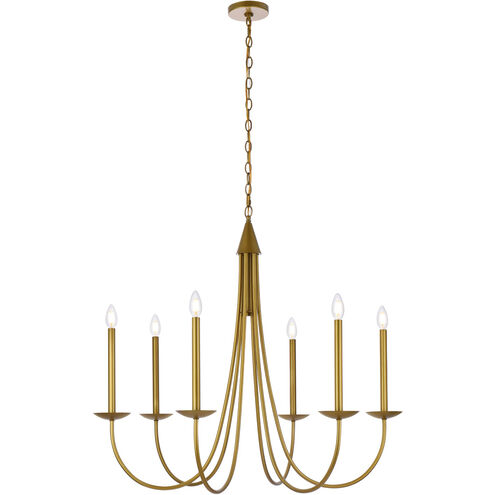 Cohen 6 Light 36 inch Brass Chandelier Ceiling Light