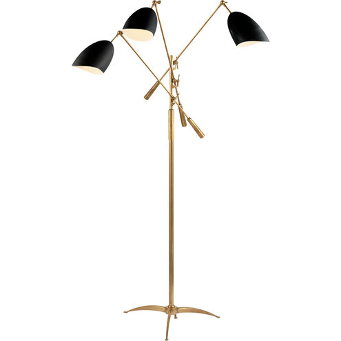 AERIN Sommerard 60 inch 60.00 watt Hand-Rubbed Antique Brass and Black Triple Arm Floor Lamp Portable Light