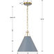 Xavier 1 Light 12 inch Vibrant Gold Mini Pendant Ceiling Light in Vibrant Gold and Blue
