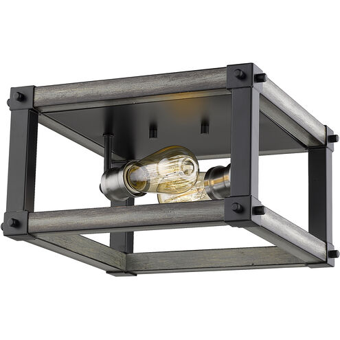Kirkland 2 Light 12 inch Ashen Barnboard Flush Mount Ceiling Light