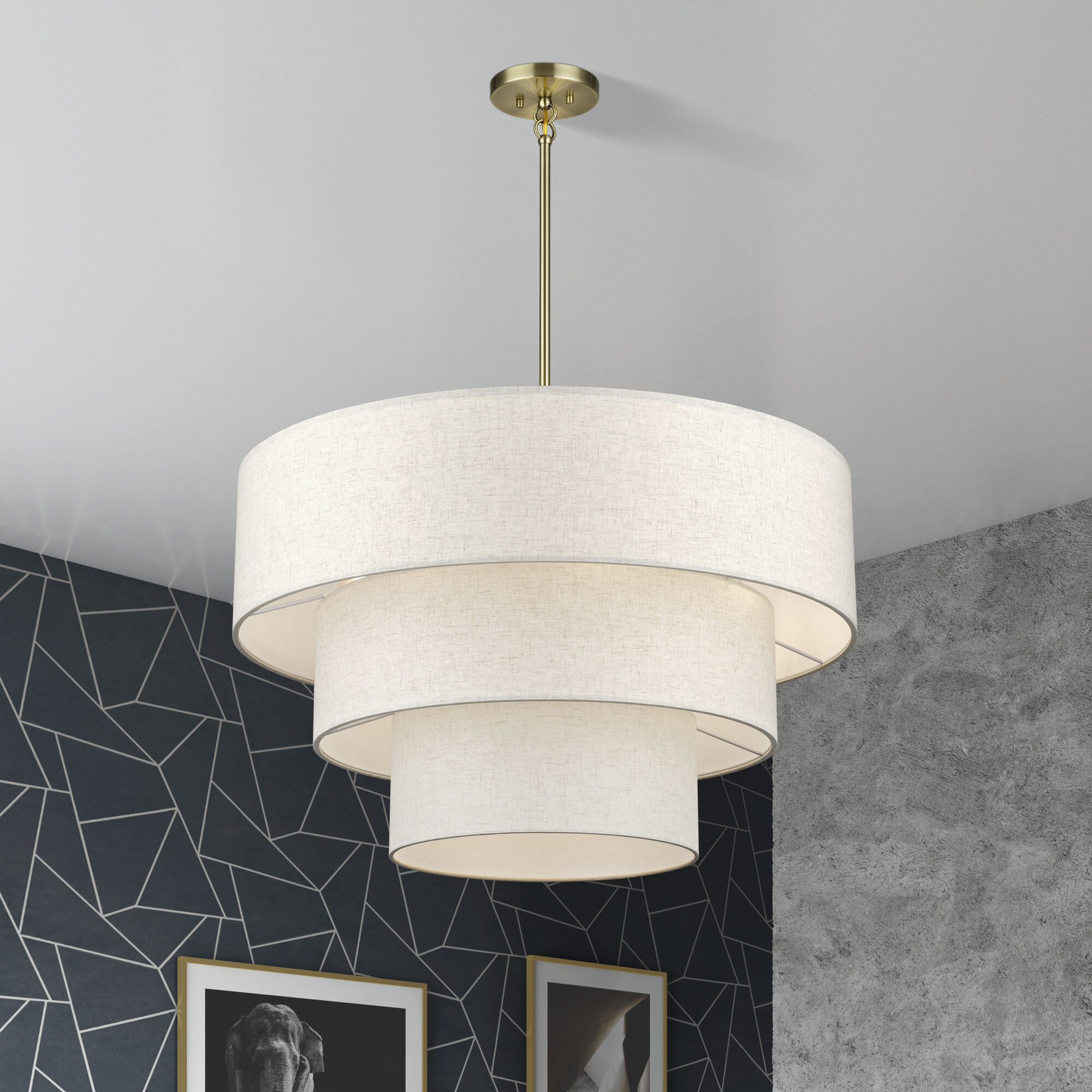 Manorwood 8 Light 32 inch Antique Brass Pendant Chandelier Ceiling Light, Large