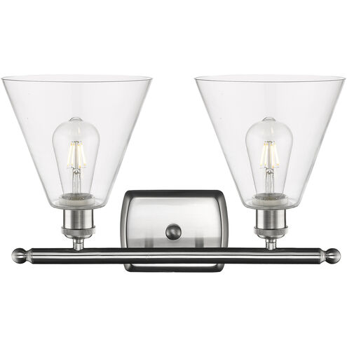 Ballston Ballston Cone LED 18 inch Brushed Satin Nickel Bath Vanity Light Wall Light in Clear Glass