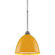 Classic 1 Light 9.6 inch Matte Chrome Large Pendant Ceiling Light in Canary Yellow