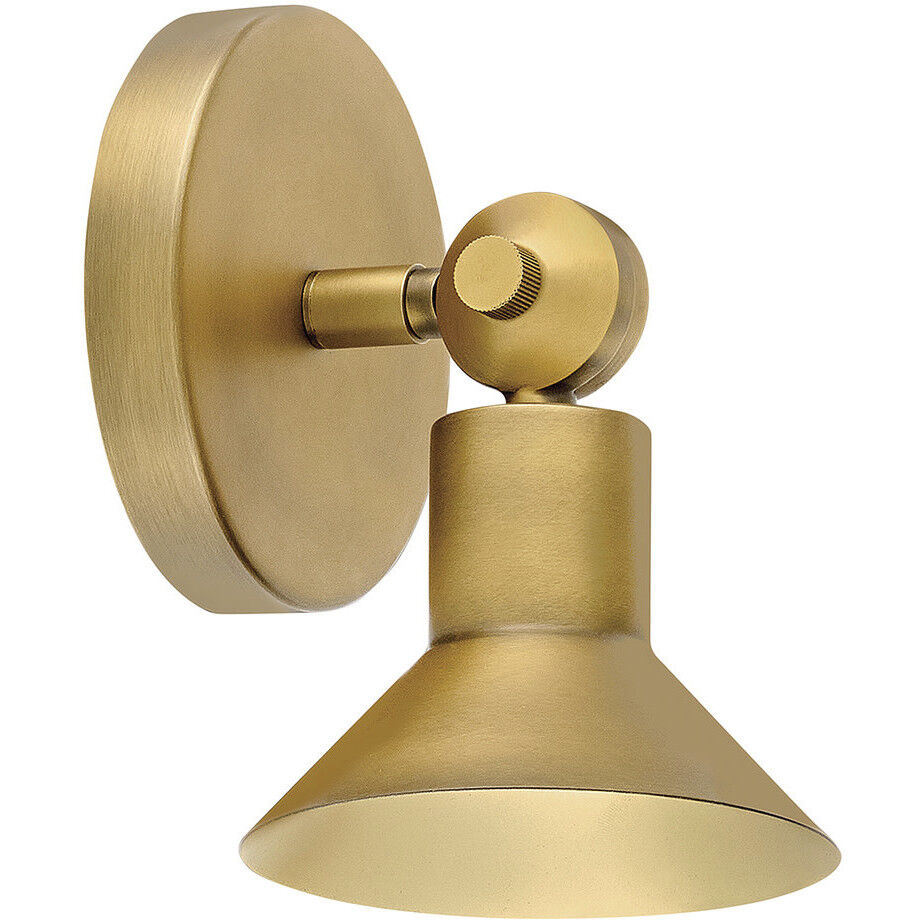 Dom 7 inch 9.00 watt Heritage Brass Adjustable Sconce Wall Light, Small