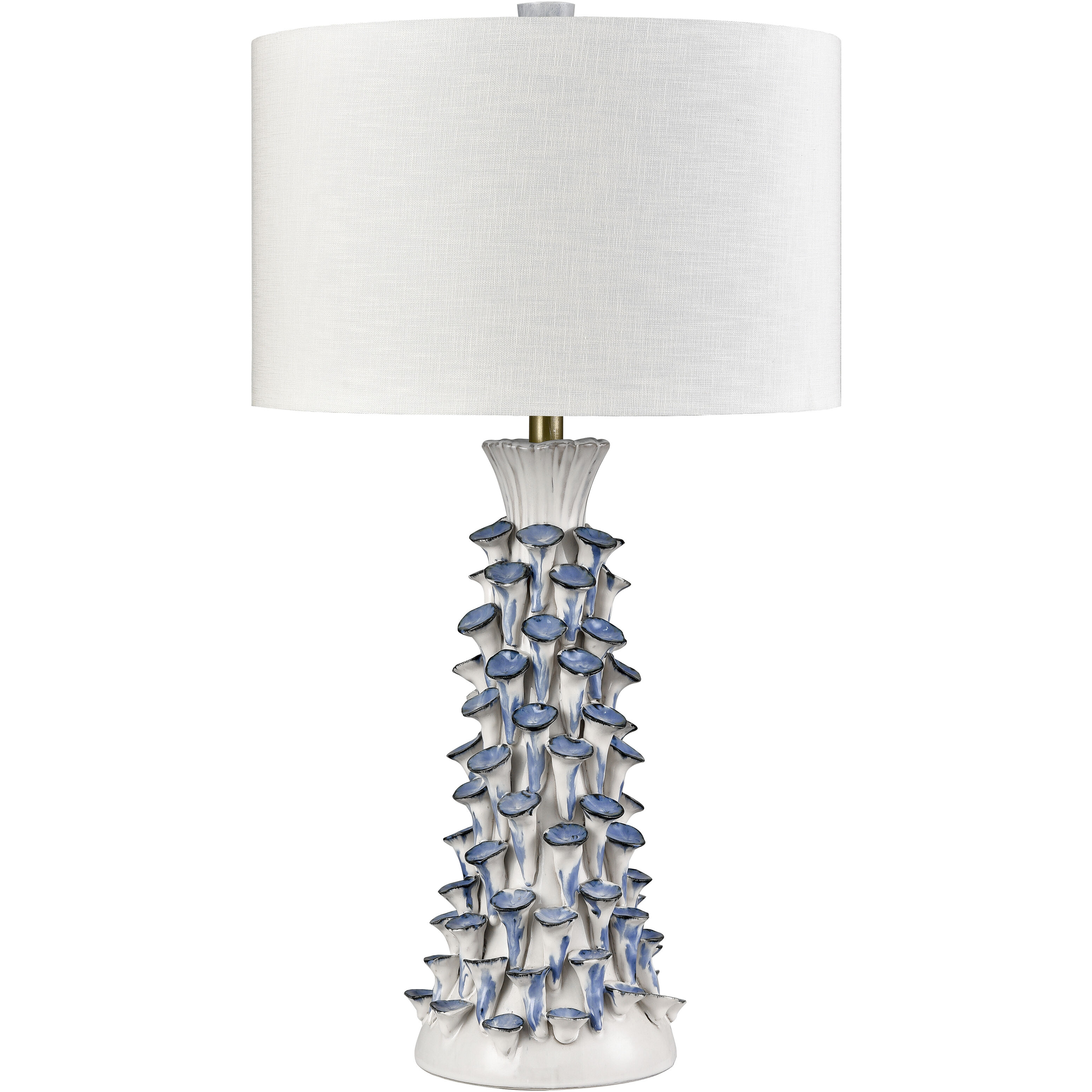 Habel 31 inch 150 watt White Glaze Table Lamp Portable Light