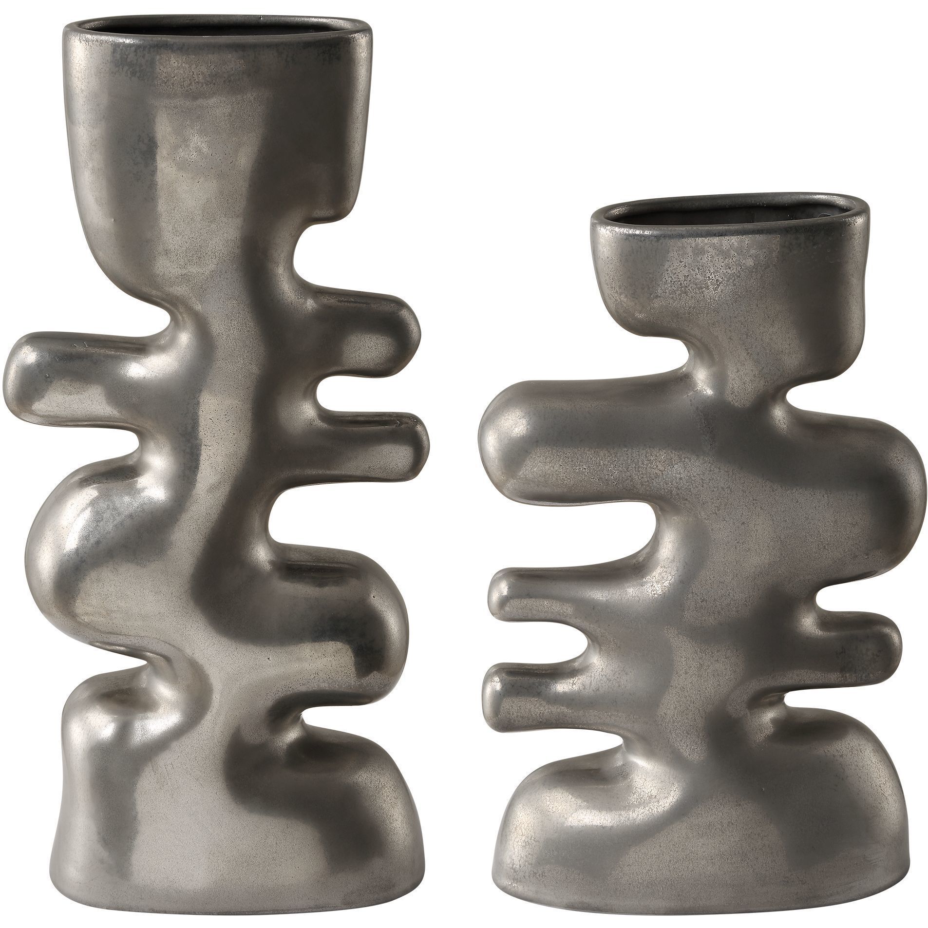 Free Flowing 14.25 X 7 inch Vases, Set of 2