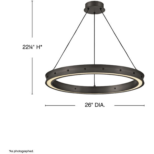 Althea LED 26 inch Satin Black Chandelier Ceiling Light