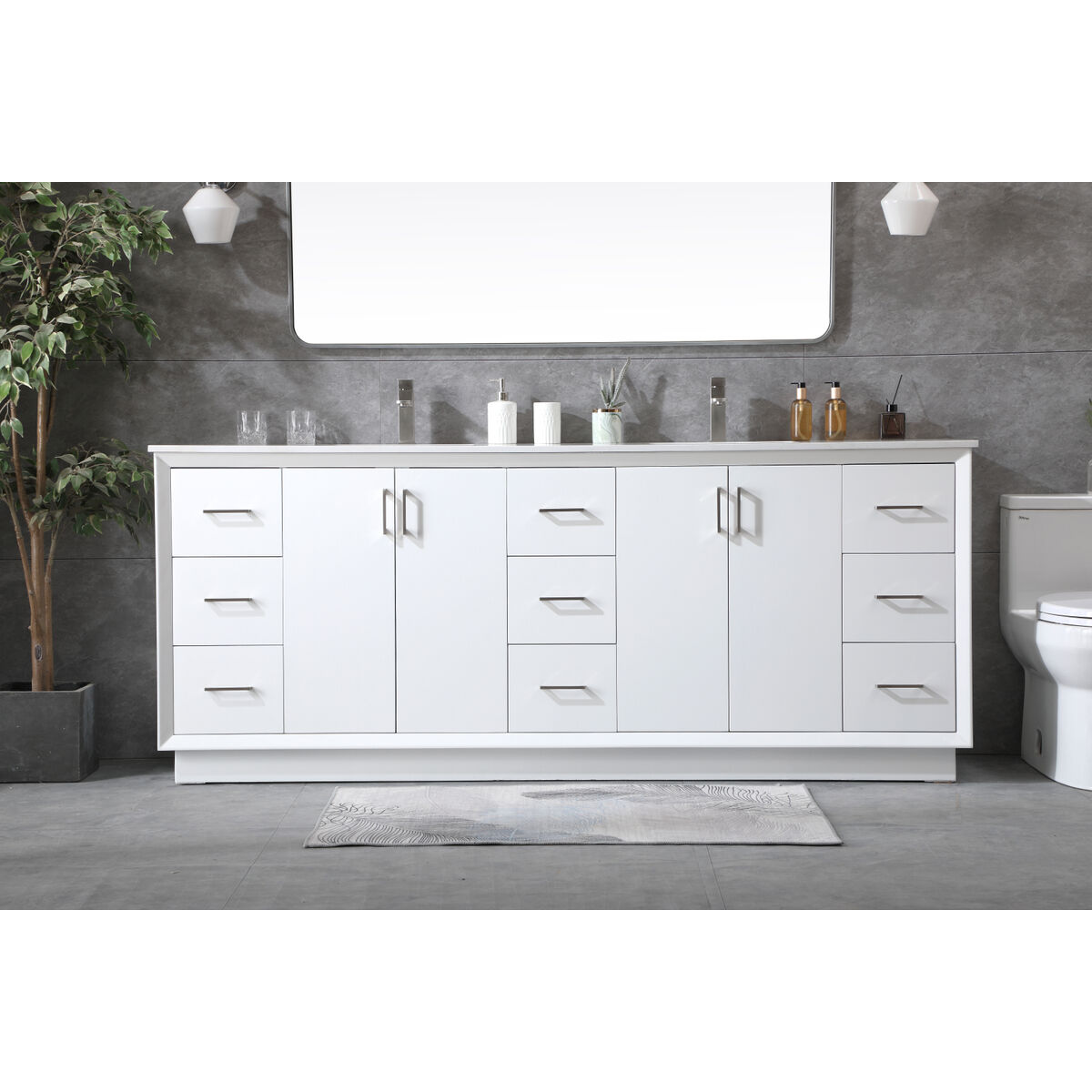 Hayes 84 X 22 X 35 inch White Vanity Sink Set