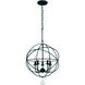 Solaris 5 Light 17 inch Black Mini Chandelier Ceiling Light