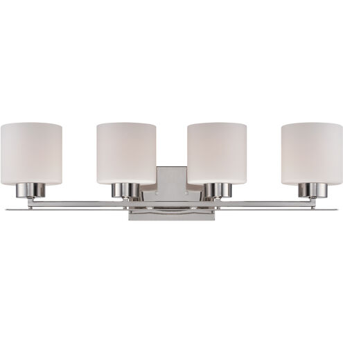 Parallel 4 Light 29 inch Polished Nickel Vanity Light Wall Light