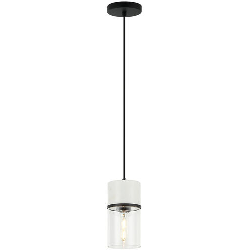 Marmor 1 Light 4.5 inch Matte Black and White Marble Pendant Ceiling Light