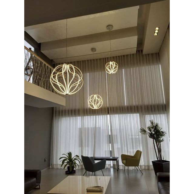 ET2 E21178 PC Aura LED 31 inch Polished Chrome Single Pendant Ceiling Light