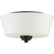 Neighborhood Grace 2 Light 13 inch Espresso Flushmount Ceiling Light in Frost White, Jeremiah