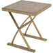 Better Ending 25 X 22 inch Aged Gold with Natural Accent Table