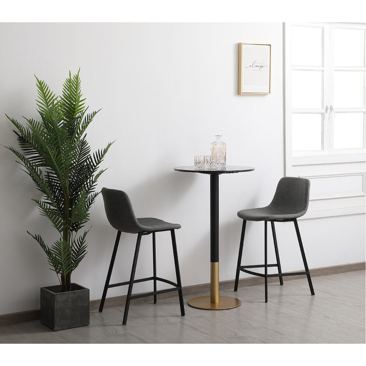 Ronan 40 X 24 inch Black Pub Table