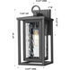Ashland 1 Light 14 inch Matte Black Outdoor Sconce in Waterglass