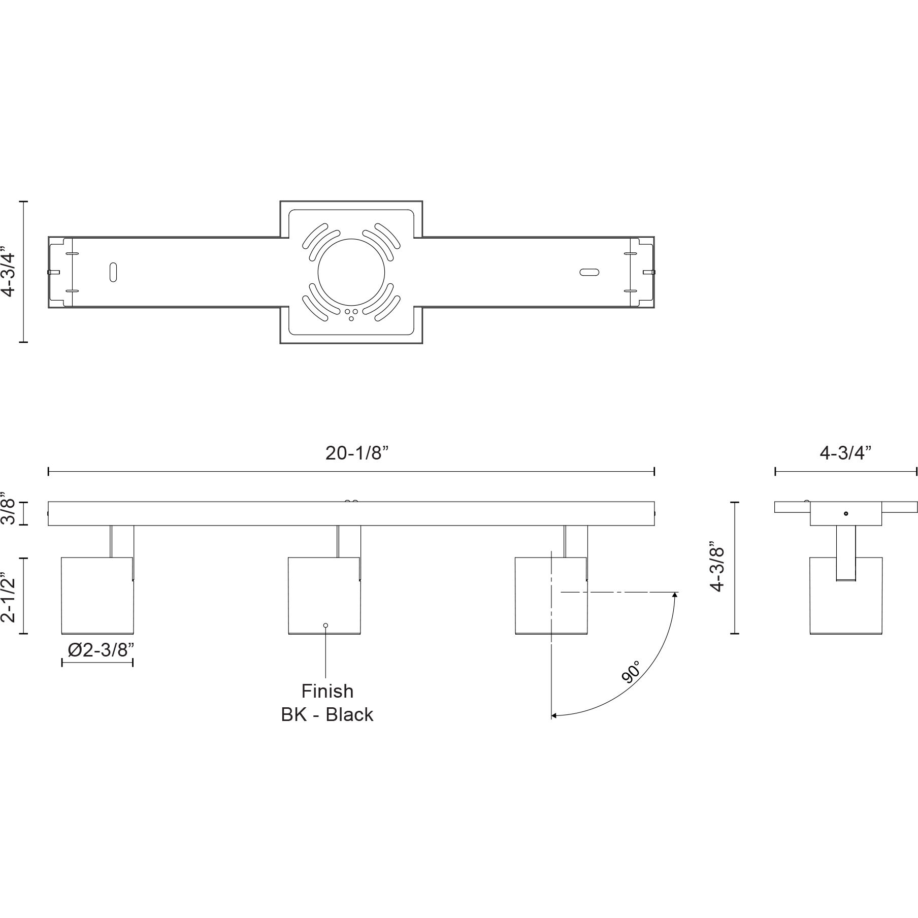 Arnold 120-277V Black Track Light Ceiling Light