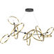 Celesse 6 Light 59.7 inch Black and Modern Brass Pendant Ceiling Light in Black/Modern Brass