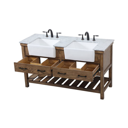 Clement 60 X 22 X 34 inch Driftwood Bathroom Vanity Cabinet