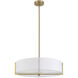 Preston 4 Light 20.75 inch Aged Brass with White Pendant Ceiling Light