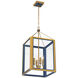 Herrick 4 Light 15 inch Luxe Gold and Navy Chandelier Ceiling Light