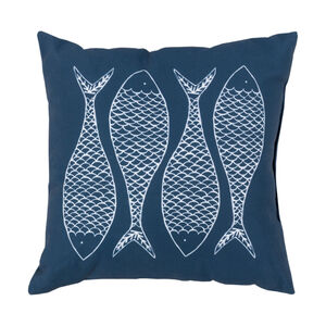 Mobjack Bay 20 X 20 inch Navy and Grey Outdoor Throw Pillow